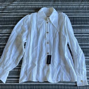 NWT king and Tuckfield White Silk Blend Blouse